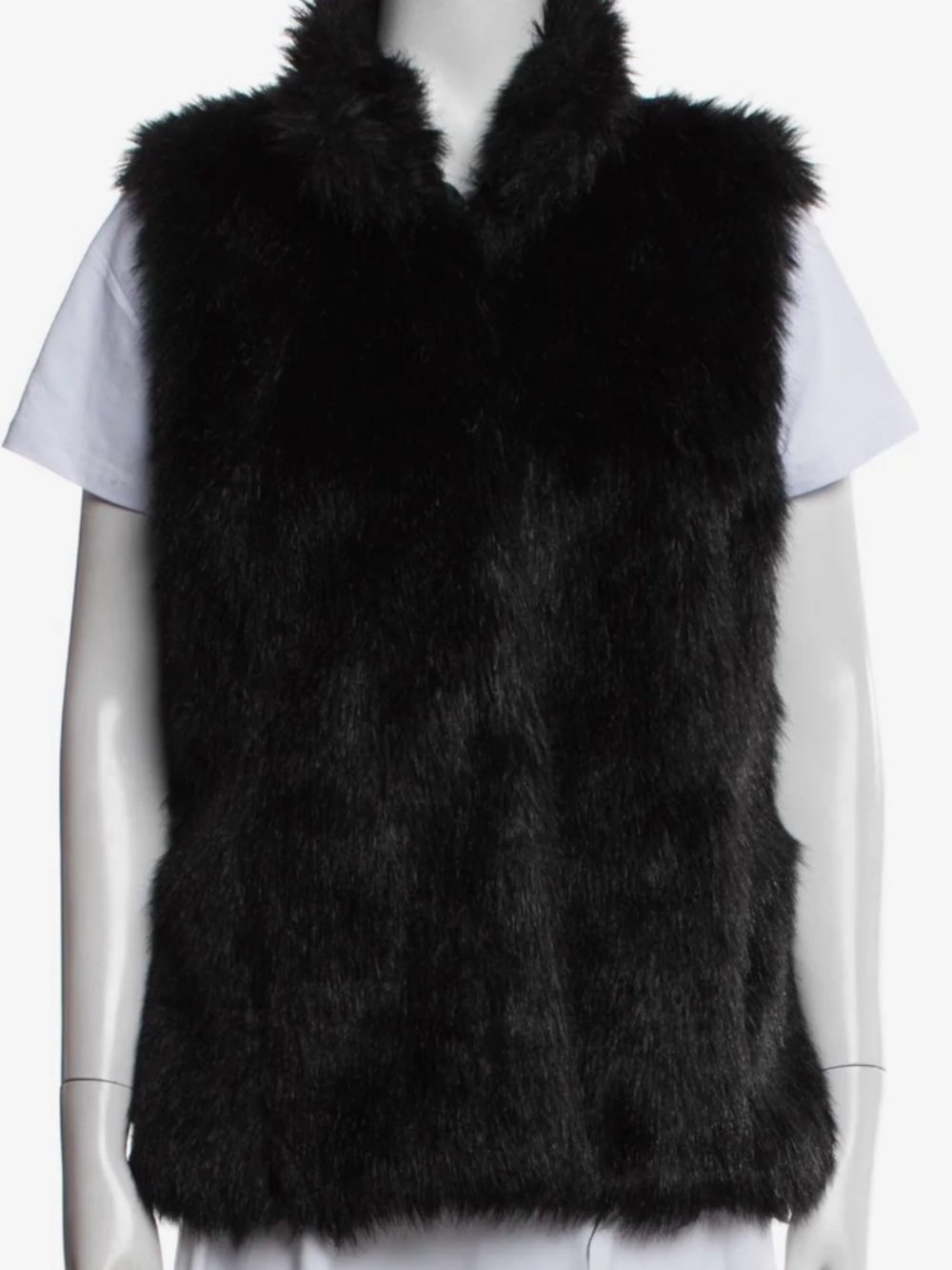 MICHAEL Michael Kors Black Faux Fur Sleeveless Vest Size XL